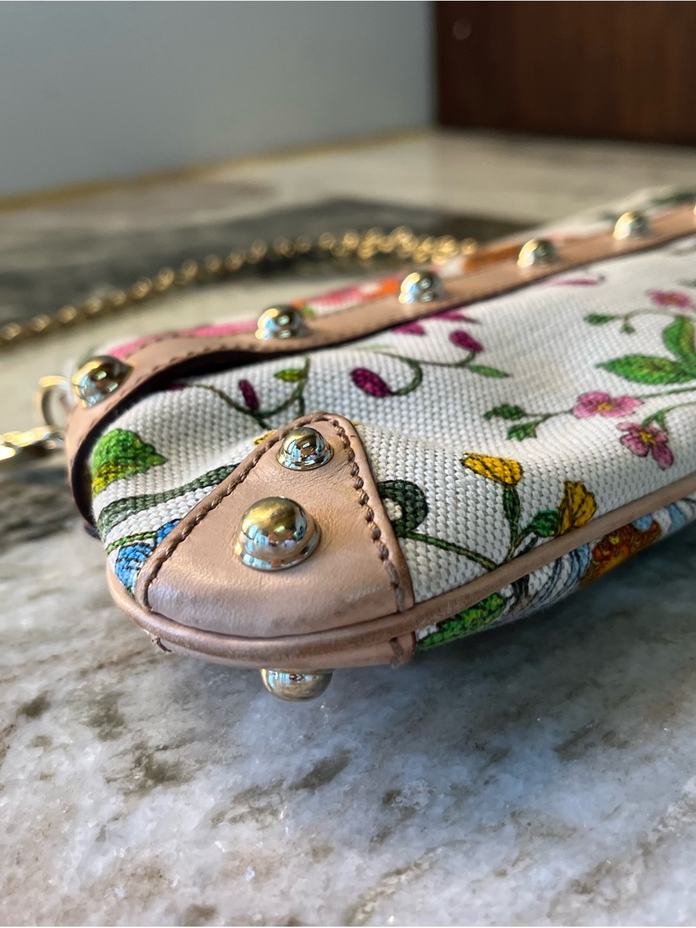 Gucci FLORA Horsebit Gold Chain Evening purse MINT - RARE / TOM FORD ERA - Picture 10 of 15
